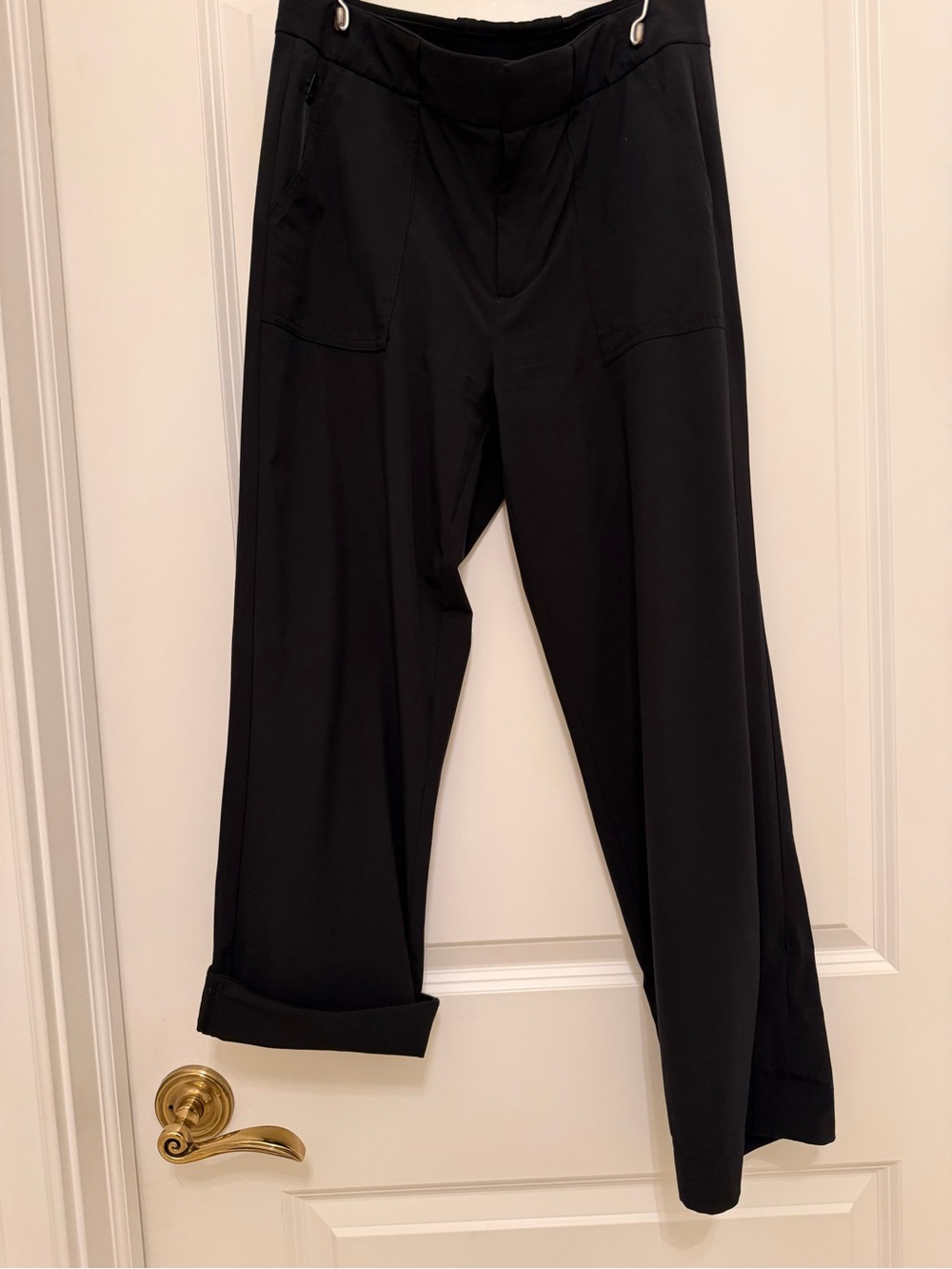 Athleta Black Lightweight pants, Button at the bottom to hold optional cuff 2